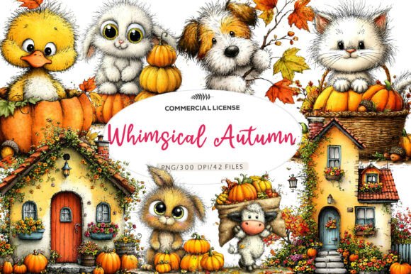 Download Whimsical Autumn Farm Clipart - Farm clipart Collection
