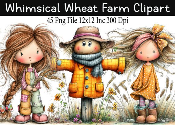 Download Whimsical Wheat Farm Clipart PNG - Farm clipart Collection