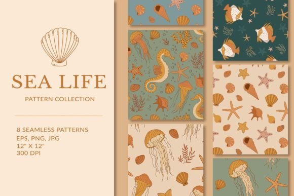 Download Sea Life Patterns Collection - Collection Collection