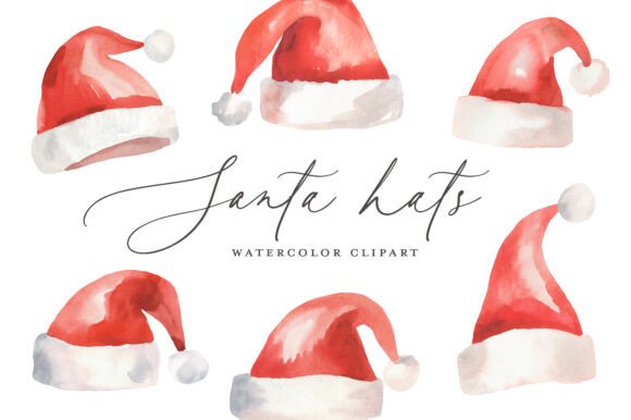 Download Watercolor Santa Hat Clipart - Santa hat clipart Collection