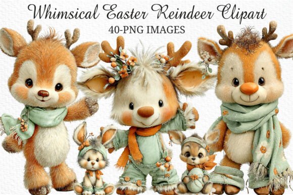 Download Whimsical Easter Reindeer Clipart Png - Deer clipart Collection