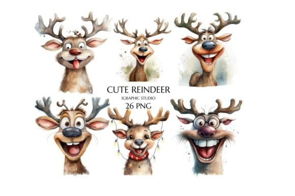 Download Funny Reindeer Clipart, Quirky Reindeer - Deer clipart Collection