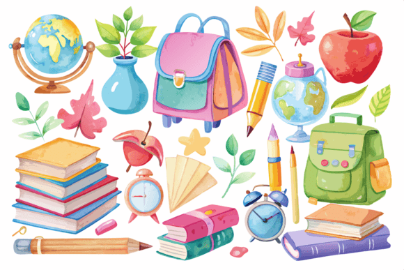 Download Watercolor Back to School Collection - Collection Collection