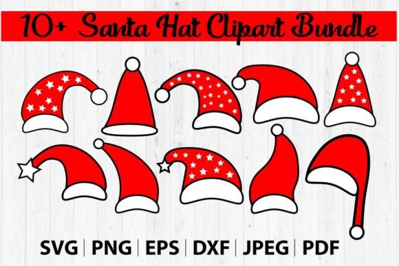 Download 10+ Santa Hat Clipart Bundle SVG - Santa hat clipart Collection