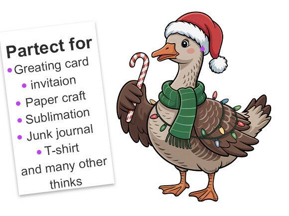 Download Christmas Goose with Santa Hat Clipart. - Santa hat clipart Collection