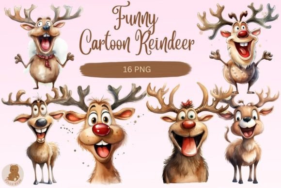 Download Funny Cartoon Reindeer Clipart - Deer clipart Collection