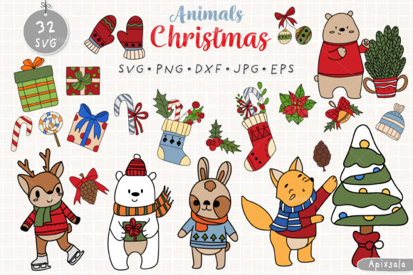 Download Merry Christmas &amp; Animal Collection, SVG - Collection Collection