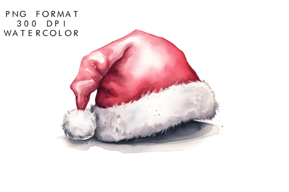 Download Watercolor Santa Hat Clipart - Santa hat clipart Collection