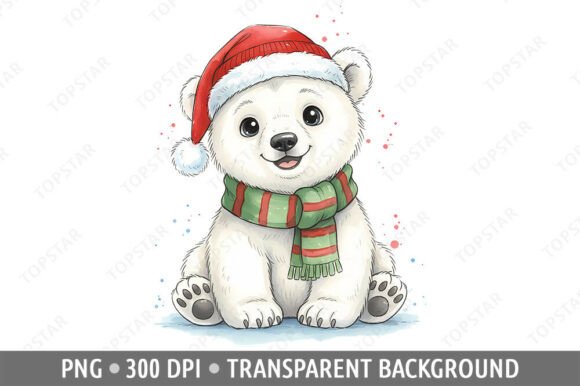 Download Christmas Bear with Santa Hat Clipart - Santa hat clipart Collection