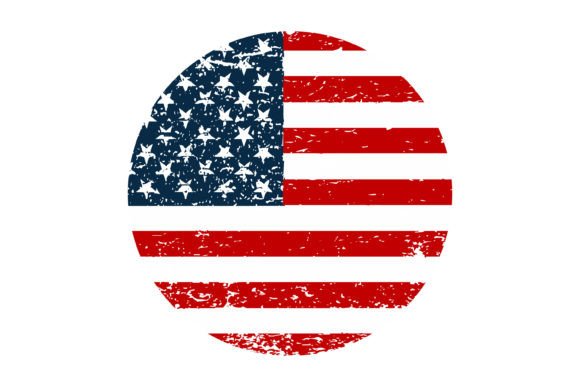 Download Round Flag of USA in Retro Style Design - Retro style Collection