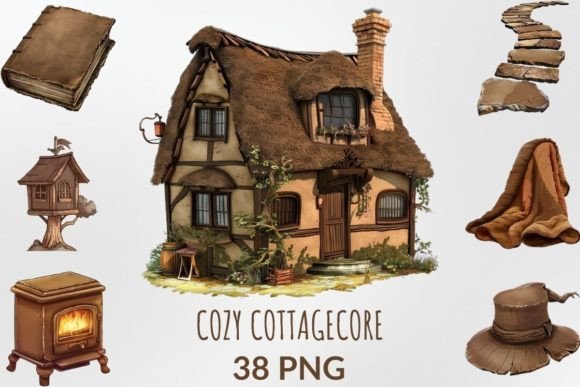Download Watercolor Cozy Cottagecore Collection - Collection Collection