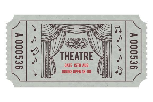 Download Theatre Paper Pass in Retro Style. Vinta - Retro style Collection